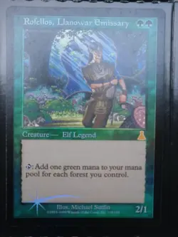 mtg magic rofellos, llanowar emissary FOIL urza's destiny ENGLISH NEAR MINT - Image 1