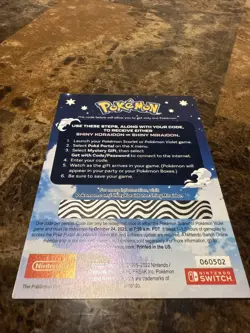 Pokemon Scarlet And Violet Serial Codes Shiny Koraidon or Miraidon UNSCRATCHED! - Image 2