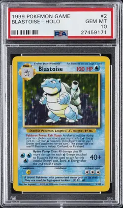 1999 POKEMON BASE SET UNLIMITED #2 BLASTOISE-HOLO PSA 10 - Image 1