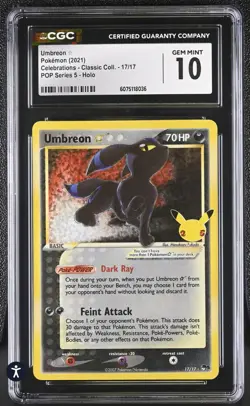 Pokemon Celebrations Gold Star Umbreon 17/17 CGC GEM MINT 10 - Image 1