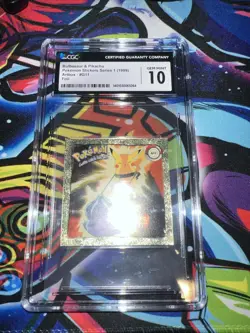 CGC 10 Bulbasaur & Pikachu #G11 Artbox Series 1 Foil Gold Sticker Pokemon - Image 1