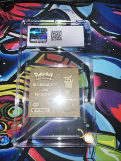 CGC 10 Bulbasaur & Pikachu #G11 Artbox Series 1 Foil Gold Sticker Pokemon - Image 2