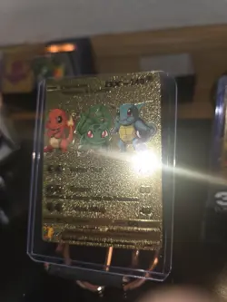 Charmander, Bulbasaur & Squirtle GX Gold Foil Fan Art Pokemon Textured 3/99 - Image 1