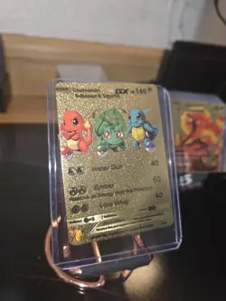 Charmander, Bulbasaur & Squirtle GX Gold Foil Fan Art Pokemon Textured 3/99 - Image 2