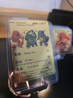 Charmander, Bulbasaur & Squirtle GX Gold Foil Fan Art Pokemon Textured 3/99 - Image 4