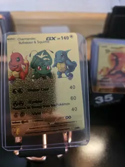 Charmander, Bulbasaur & Squirtle GX Gold Foil Fan Art Pokemon Textured 3/99 - Image 5