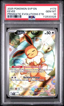 2025 POKEMON SVP EN-SV BLACK STAR PROMO #173 EEVEE PSA 10 - Image 1