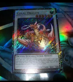 Yugioh Coral Dragon RA02-EN031 Platinum Secret Rare 1st Ed NM - Image 2