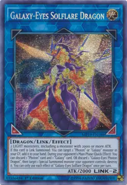 Yugioh! LP Galaxy-Eyes Solflare Dragon - MP19-EN188 - Prismatic Secret Rare - 1s - Image 1