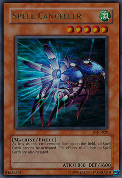 Yugioh! HP Spell Canceller - MFC-020 - Ultra Rare - Unlimited Edition Heavily Pl - Image 1