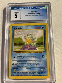 Squirtle Pokemon Card 1999 CGC 7.5 Base Set 63/102 - Image 2