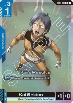 🔥Gundam Card Game Kai's Resolve (C+) (ST01) Near Mint🔥 - Image 1