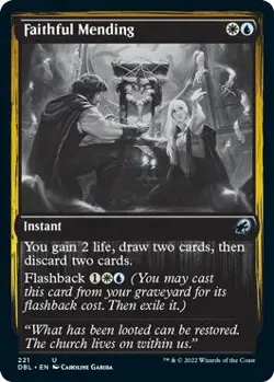 Faithful Mending [Innistrad: Double Feature] Lightly Played Foil - Image 1