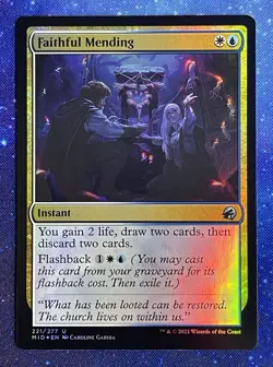 MTG, Faithful Mending, Innistrad: Midnight Hunt 221/277 Uncommon Foil - Image 1