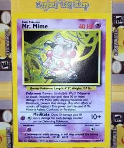 Pokemon Mr. Mime Jungle Holo Rare 6/64 No Symbol Error WOTC 1999 - Image 3