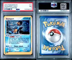 2003 Pokemon EX Ruby & Sapphire Swampert Holo #13 PSA 7 NM Near Mint - Image 3