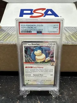 2025 POKEMON JTG EN-JOURNEY TOGETHER GAMESTOP EXCLUSIVE #117 HOP'S SNORLAX PSA 9 - Image 1