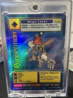 Puppetmon Card Bo-96 Mega Level Digimon Holo Foil, Bandai 1999 - Image 1