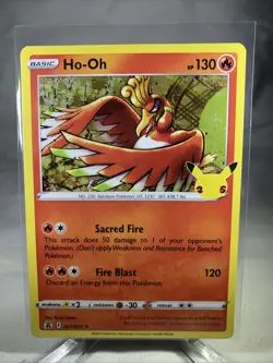 Ho-Oh 001/025 Pokemon Celebrations 25th Anniversary Holo Rare Card NM Mint - Image 1