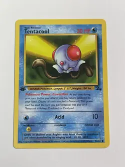 Tentacool #56/62 1st Edition Fossil Common Pokemon TCG Card 1999 WOTC - Image 1