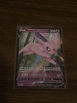 Espeon v SWSH201 Sword & Shield Black Star Promo Pokemon Card Mint Condition - Image 1
