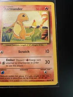 Pokemon Charmander Card 50 HP Base Set Holo Rare TCG Collectible - Image 4
