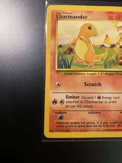 Pokemon Charmander Card 50 HP Base Set Holo Rare TCG Collectible - Image 5