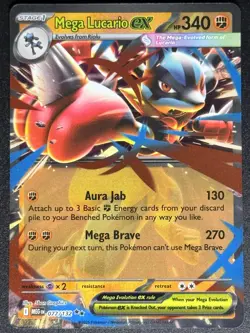 Mega Lucario ex 077/132 Mega Evolution Pokemon Card TCG NM - Image 1