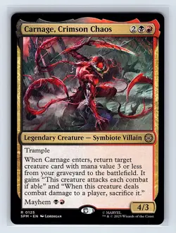 Carnage, Crimson Chaos #125 Regular Rare MTG 2025 Marvel's Spider-Man (SPM) - Image 1