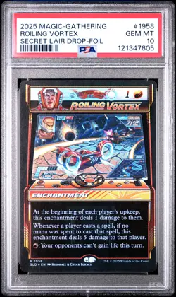 2025 MTG SECRET LAIR DROP ARCADE RACERS-FOIL #1958 ROILING VORTEX PSA 10 - Image 1