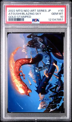 2022 MTG JPN KAMIGAWA: NEON DYNASTY ART SER #10 ATSUSHI, THE BLAZING SKY PSA 10 - Image 1