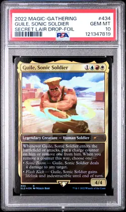 2022 MTG SECRET LAIR DROP FOIL #434 GUILE, SONIC SOLDIER PSA 10 - Image 1