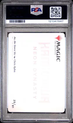 2022 MTG KAMIGAWA: NEON DYNASTY ART SER GOLD STAMPED #25 AO, THE DAWN SKY PSA 10 - Image 2
