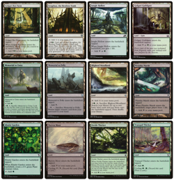 MTG: 12 x Different Black & Green Golgari Lands for COMMANDER deck building - LP - Image 1