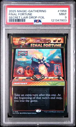 2025 MTG SECRET LAIR DROP ARCADE RACERS-FOIL #1956 FINAL FORTUNE PSA 9 - Image 1