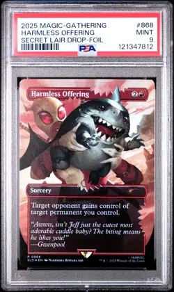2025 MTG SECRET LAIR DROP FOIL #868 HARMLESS OFFERING PSA 9 - Image 1