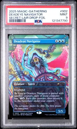 2025 MTG SECRET LAIR DROP FOIL #902 DEADEYE NAVIGATOR PSA 9 - Image 1