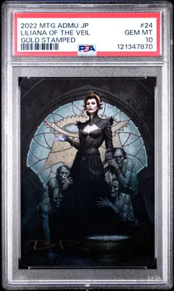 2022 MTG JPN DOMINARIA UNITED ART SER GOLD STAMPED LILIANA OF THE VEIL PSA 10 - Image 1