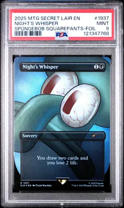 2025 MTG SECRET LAIR DROP #1937 NIGHT'S WHISPER PSA 9 - Image 1