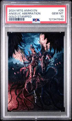 2024 MTG MODERN HORIZONS 3 ART SER GOLD STAMPED #28 ANGELIC ABERRATION PSA 10 - Image 1