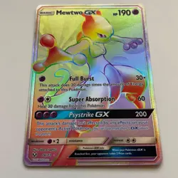 Pokemon Mewtwo GX Full Art 76/73 Shining Legends Rainbow Secret Rare - Image 1