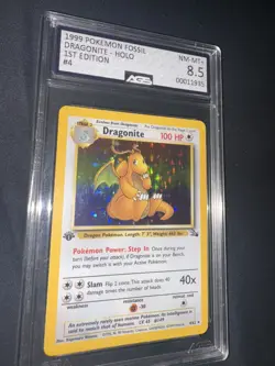 DRAGONITE 4 FOSSIL 1ST EDITION HOLO POKEMON / Mint / 8.5 Graded / AGS, PSA, CGC - Image 3