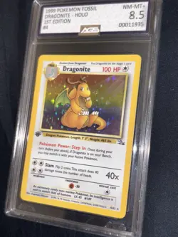 DRAGONITE 4 FOSSIL 1ST EDITION HOLO POKEMON / Mint / 8.5 Graded / AGS, PSA, CGC - Image 4