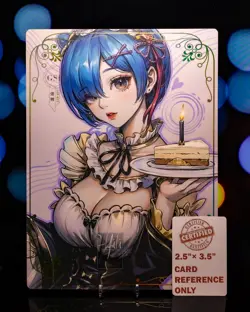 Oversized A4 Premium Card Rem Re:Zero Double-sided Gold Foil Art Board GSP - Image 1