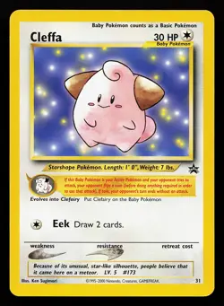 Cleffa 31 WOTC Black Star Promo Pokemon Card - Image 1