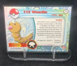 Weedle 13 Topps Pokemon Series 1 - TV Animation - Chrome Topps Pokemon tcg - Image 2