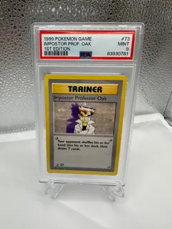 Pokemon Imposter Professor Oak Base Set Shadowless 1st Edition 73/102 PSA 9 - Image 1