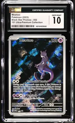 2023 POKEMON BLACK STARS PROMOS #052 MEWTWO CGC 10 GEM MINT - Image 1