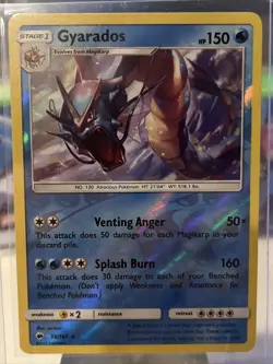 Pokemon TCG Gyarados Burning Shadows 33/147 Reverse Holo Holo Rare LP/NM - Image 1