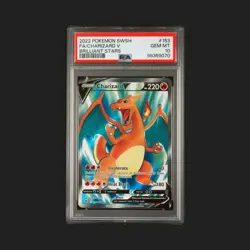 2022 Pokemon Sword and Shield Brilliant Stars Charizard V Fulll Art #153 PSA 10 - Image 1